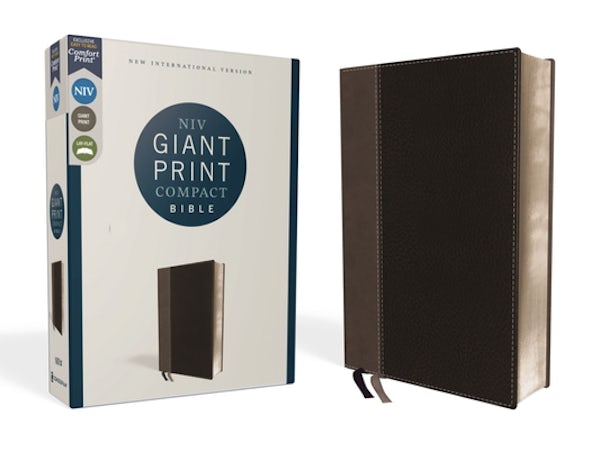 Cover image for Niv, Giant Print Compact Bible, Leathersoft, Black, Red Letter Edition, Comfort Print, isbn: 9780310454670