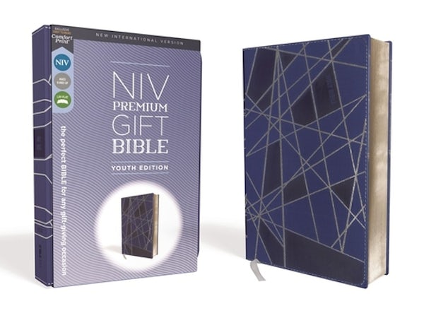 Cover image for Niv, Premium Gift Bible, Youth Edition, Leathersoft, Blue, Red Letter Edition, Comfort Print, isbn: 9780310454793