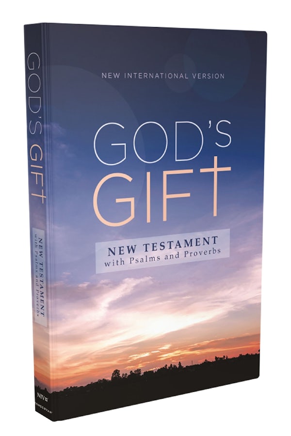 Cover image for Niv, God's Gift New Testament with Psalms and Proverbs, Pocket-Sized, Paperback, Comfort Print, isbn: 9780310454915