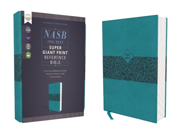 Cover image for Nasb, Super Giant Print Reference Bible, Leathersoft, Teal, Red Letter Edition, 1995 Text, Comfort Print, isbn: 9780310454960