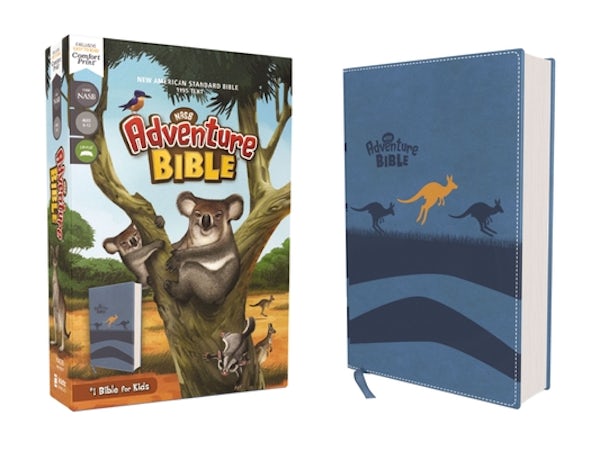 Cover image for Nasb, Adventure Bible, Leathersoft, Blue, Full Color Interior, Red Letter Edition, 1995 Text, Comfort Print, isbn: 9780310455196