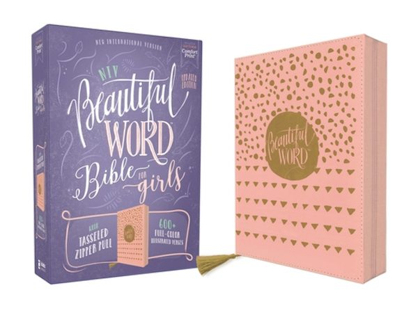Cover image for Niv, Beautiful Word Bible for Girls, Updated Edition, Leathersoft, Zippered, Pink, Red Letter, Comfort Print, isbn: 9780310455288