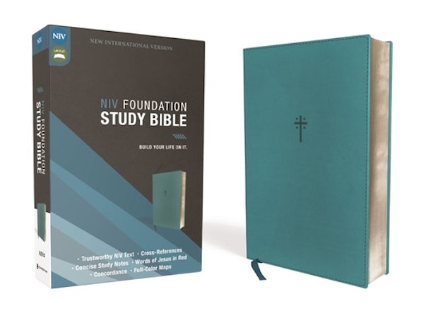 Cover image for Niv, Foundation Study Bible, Leathersoft, Teal, Red Letter, isbn: 9780310456544