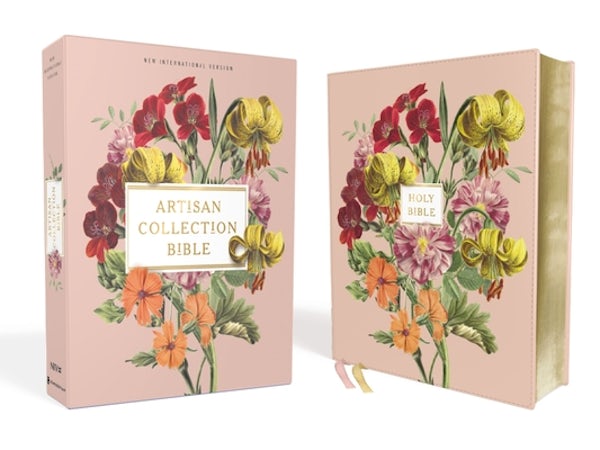 Cover image for Niv, Artisan Collection Bible, Leathersoft, Blush Floral, Red Letter Edition, Comfort Print, isbn: 9780310456797