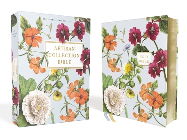 Cover image for Niv, Artisan Collection Bible, Leathersoft, Blue Floral, Red Letter Edition, Comfort Print, isbn: 9780310456865