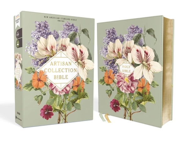 Cover image for Nasb, Artisan Collection Bible, Leathersoft, Sage Floral, Red Letter Edition, 1995 Text, Comfort Print, isbn: 9780310456872