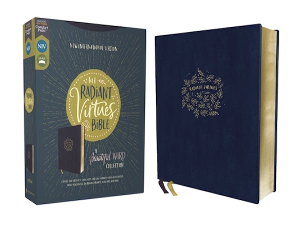 Cover image for Niv, Radiant Virtues Bible: A Beautiful Word Collection, Leathersoft, Navy, Red Letter, Comfort Print, isbn: 9780310456940