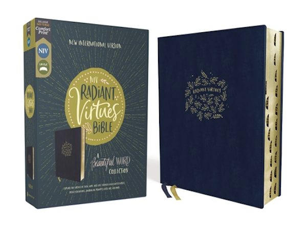 Cover image for Niv, Radiant Virtues Bible: A Beautiful Word Collection, Leathersoft, Navy, Red Letter, Thumb Indexed, Comfort Print, isbn: 9780310456957