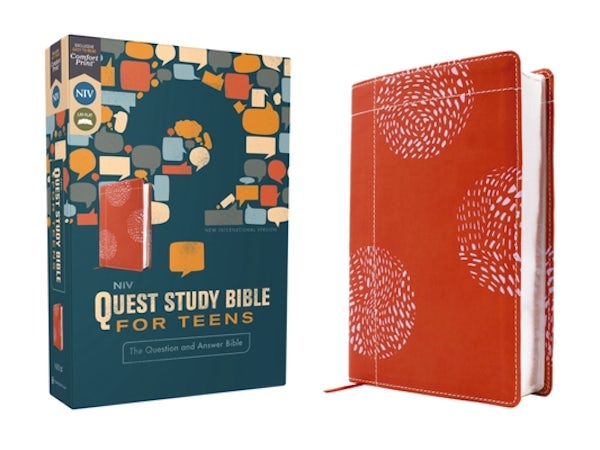 Cover image for Niv, Quest Study Bible for Teens, Leathersoft, Coral, Comfort Print, isbn: 9780310457480
