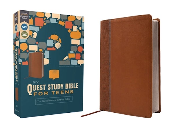 Cover image for Niv, Quest Study Bible for Teens, Leathersoft, Brown, Comfort Print, isbn: 9780310457497