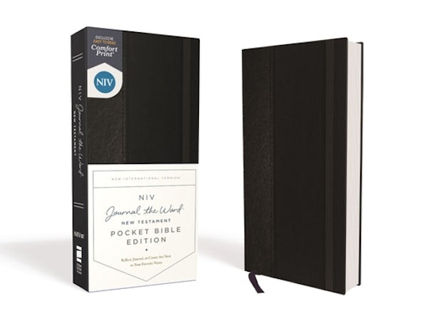 Cover image for Niv, Journal the Word New Testament (Perfect for Note-Taking), Pocket Bible Edition, Hardcover, Black, Red Letter, Comfort Print, isbn: 9780310458142
