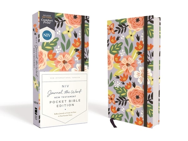 Cover image for Niv, Journal the Word New Testament (Perfect for Note-Taking), Pocket Bible Edition, Hardcover, Floral, Red Letter, Comfort Print, isbn: 9780310458159