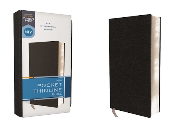 Cover image for Niv, Pocket Thinline Bible, Bonded Leather, Black, Red Letter, Comfort Print, isbn: 9780310458166