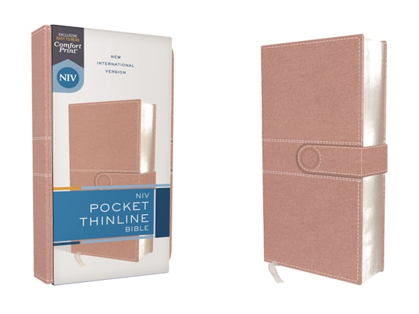 Cover image for Niv, Pocket Thinline Bible, Leathersoft, Pink, Snap Closure, Red Letter, Comfort Print, isbn: 9780310458173