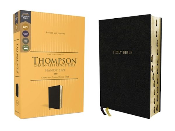 Cover image for Kjv, Thompson Chain-Reference Bible, Handy Size, European Bonded Leather, Black, Red Letter, Thumb Indexed, Comfort Print, isbn: 9780310459132
