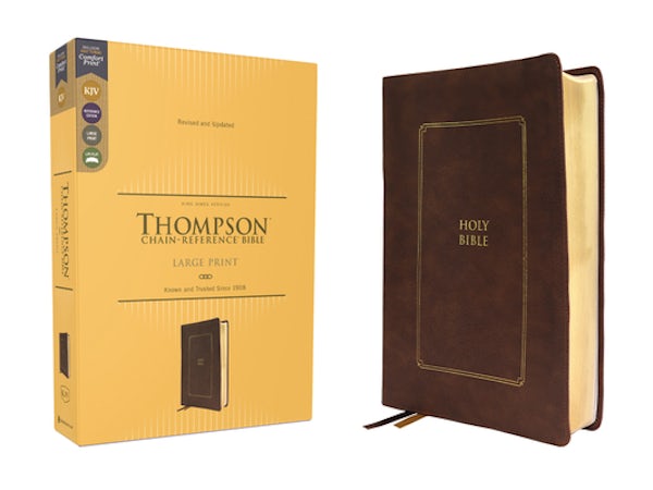 Cover image for Kjv, Thompson Chain-Reference Bible, Large Print, Leathersoft, Brown, Red Letter, Comfort Print, isbn: 9780310459149