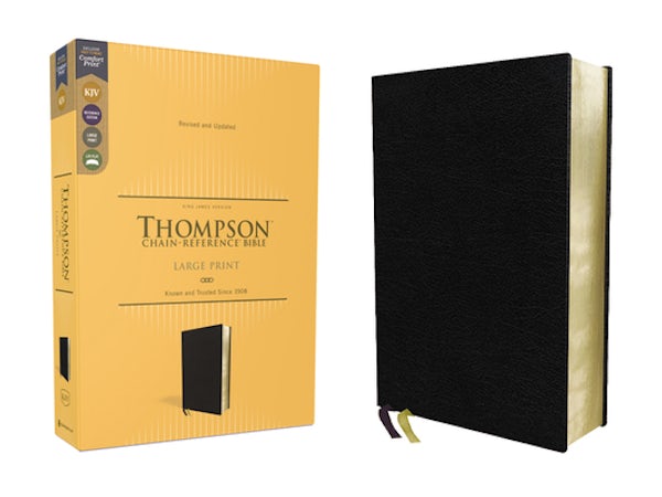Cover image for Kjv, Thompson Chain-Reference Bible, Large Print, Bonded Leather, Black, Red Letter, Comfort Print, isbn: 9780310459163