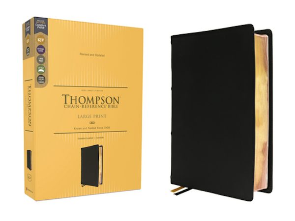 Cover image for Kjv, Thompson Chain-Reference Bible, Large Print, Genuine Leather, Cowhide, Black, Red Letter, Comfort Print, isbn: 9780310459187