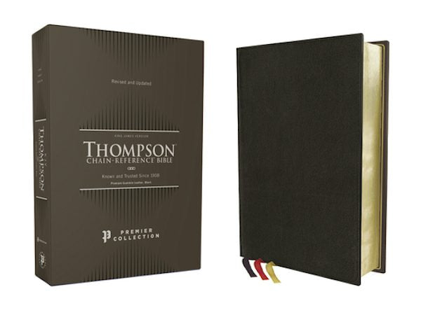 Cover image for Kjv, Thompson Chain-Reference Bible, Premium Goatskin Leather, Black, Premier Collection, Art Gilded Edges, Black Letter, Comfort Print, isbn: 9780310459279