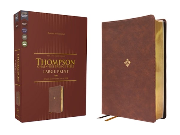 Cover image for Nkjv, Thompson Chain-Reference Bible, Large Print, Leathersoft, Brown, Red Letter, Comfort Print, isbn: 9780310459347