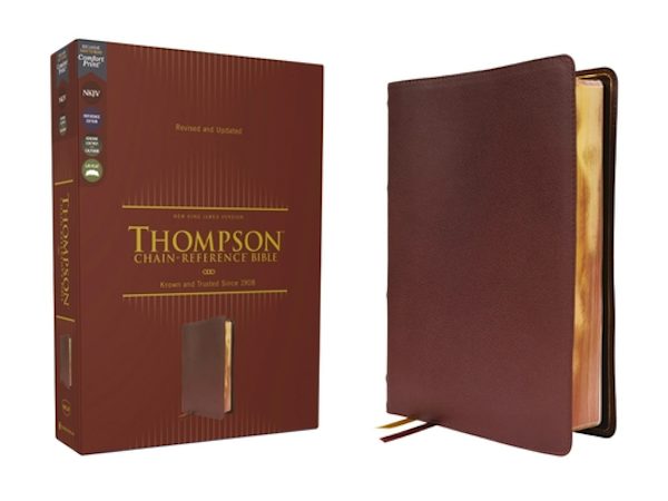 Cover image for Nkjv, Thompson Chain-Reference Bible, Genuine Leather, Calfskin, Burgundy, Red Letter, Comfort Print, isbn: 9780310459453
