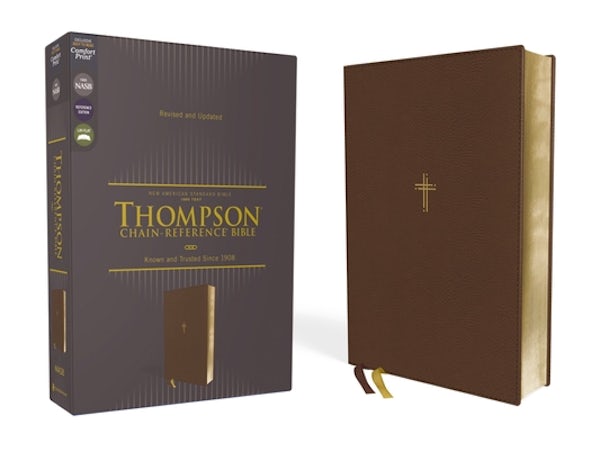 Cover image for Nasb, Thompson Chain-Reference Bible, Leathersoft, Brown, 1995 Text, Red Letter, Comfort Print, isbn: 9780310459682