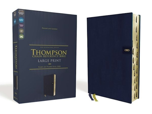 Cover image for Niv, Thompson Chain-Reference Bible, Large Print, Leathersoft, Navy, Thumb Indexed, Red Letter, Comfort Print, isbn: 9780310459750