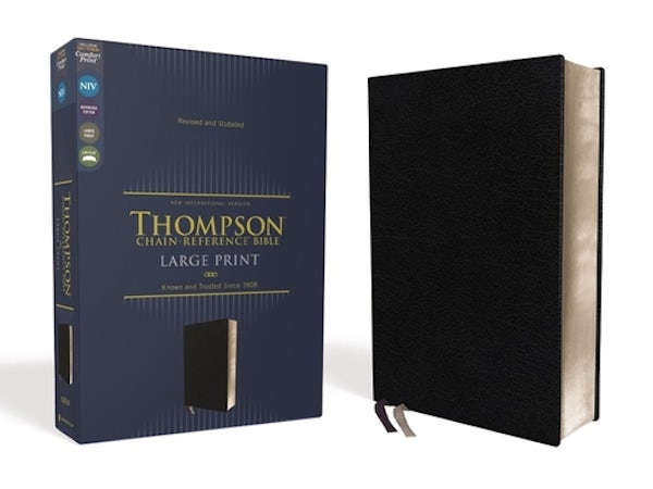 Cover image for Niv, Thompson Chain-Reference Bible, Large Print, Bonded Leather, Black, Red Letter, Comfort Print, isbn: 9780310459767