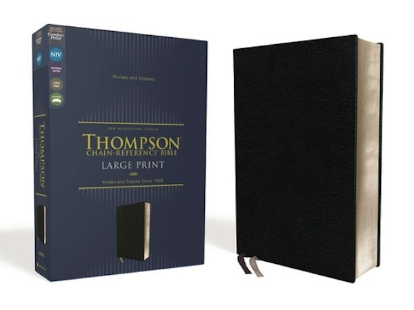 Cover image for Niv, Thompson Chain-Reference Bible, Large Print, Bonded Leather, Black, Red Letter, Comfort Print, isbn: 9780310459767