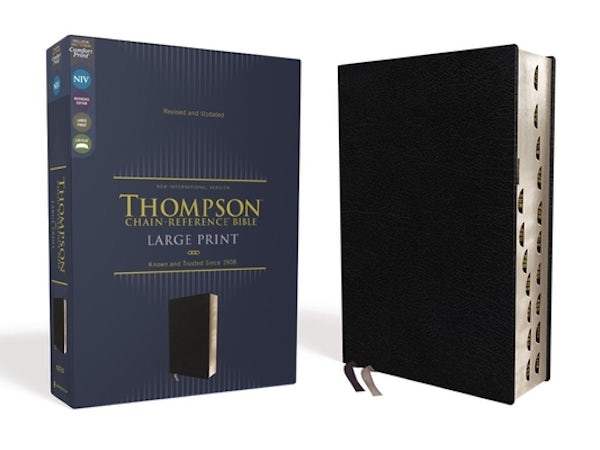 Cover image for Niv, Thompson Chain-Reference Bible, Large Print, Bonded Leather, Black, Thumb Indexed, Red Letter, Comfort Print, isbn: 9780310459774