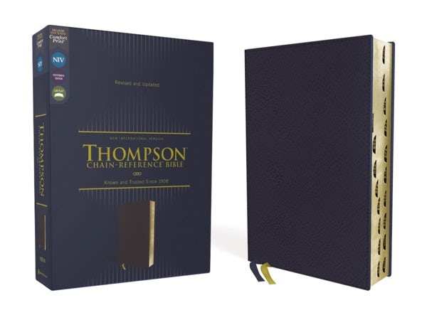 Cover image for Niv, Thompson Chain-Reference Bible, Leathersoft, Navy, Thumb Indexed, Red Letter, Comfort Print, isbn: 9780310459828