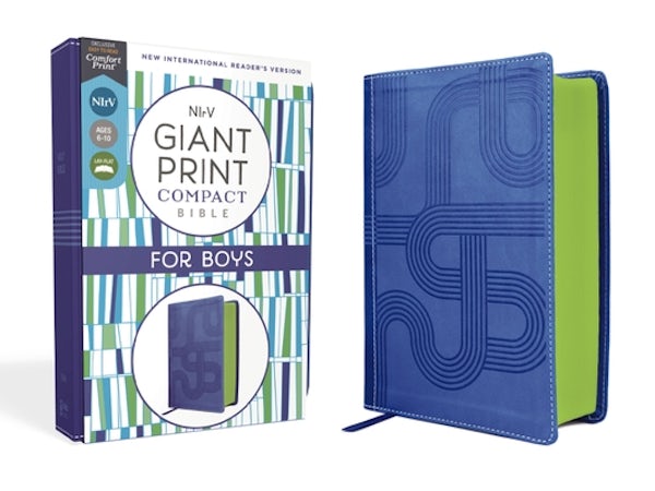 Cover image for Nirv, Giant Print Compact Bible for Boys, Leathersoft, Blue, Comfort Print, isbn: 9780310460268