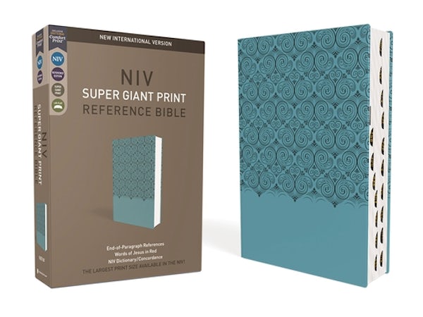 Cover image for Niv, Super Giant Print Reference Bible (Font Size: 16.5-Point), Leathersoft, Teal, Red Letter, Thumb Indexed, Comfort Print, isbn: 9780310460633
