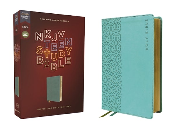 Cover image for Nkjv, Teen Study Bible, Leathersoft, Teal, Comfort Print, isbn: 9780310460886