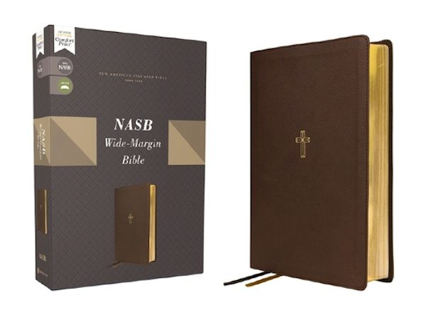 Cover image for Nasb, Wide Margin Bible, Leathersoft, Brown, Red Letter, 1995 Text, Comfort Print, isbn: 9780310461081