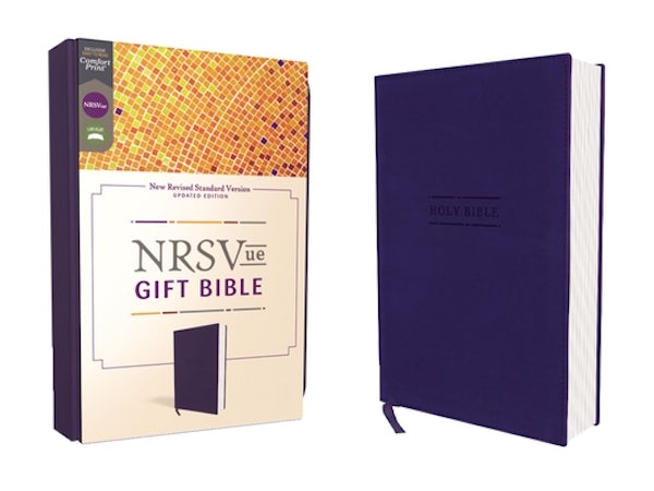 Cover image for Nrsvue, Gift Bible, Leathersoft, Blue, Comfort Print, isbn: 9780310461548
