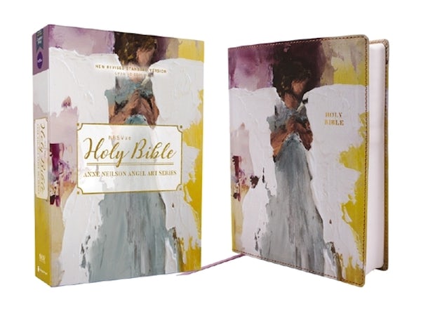 Cover image for Nrsvue, Holy Bible, Anne Neilson Angel Art Series, Double-Column Journal Edition, Leathersoft, Multi-Purple, Comfort Print, isbn: 9780310461562