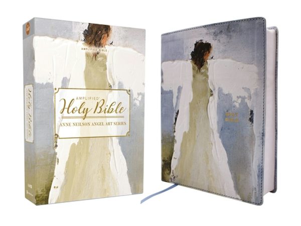 Cover image for Amplified Holy Bible, Anne Neilson Angel Art Series, Double-Column Journal Edition, Leathersoft, Blue, isbn: 9780310461593