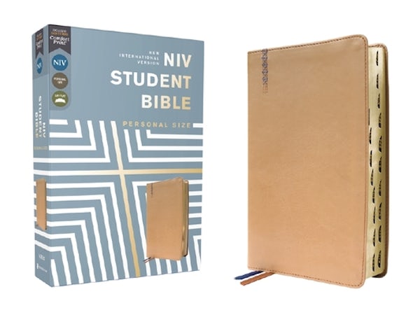 Cover image for Niv, Student Bible, Personal Size, Leathersoft, Tan, Thumb Indexed, Comfort Print, isbn: 9780310461739