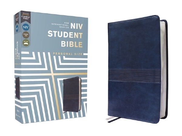 Cover image for Niv, Student Bible, Personal Size, Leathersoft, Navy, Comfort Print, isbn: 9780310461746