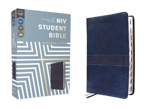 Cover image for Niv, Student Bible, Personal Size, Leathersoft, Navy, Thumb Indexed, Comfort Print, isbn: 9780310461753