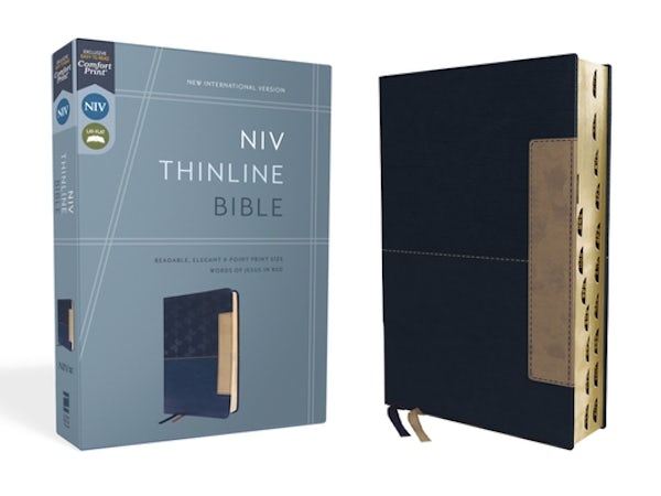 Cover image for Niv, Thinline Bible, Leathersoft, Blue, Red Letter, Thumb Indexed, Comfort Print, isbn: 9780310462071
