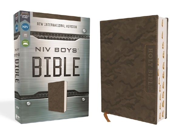 Cover image for Niv, Boys' Bible, Leathersoft, Brown Camo, Thumb Indexed Tabs, Comfort Print, isbn: 9780310462149