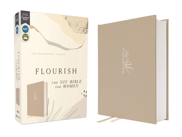 Cover image for Flourish: The NIV Bible for Women, Cloth Over Board, Cream, Comfort Print, isbn: 9780310462477