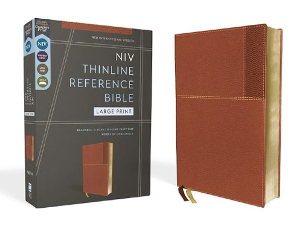 Cover image for Niv, Thinline Reference Bible (Deep Study at a Portable Size), Large Print, Leathersoft, Brown, Red Letter, Comfort Print, isbn: 9780310462668