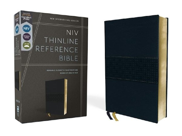 Cover image for Niv, Thinline Reference Bible (Deep Study at a Portable Size), Leathersoft, Navy, Red Letter, Comfort Print, isbn: 9780310462729