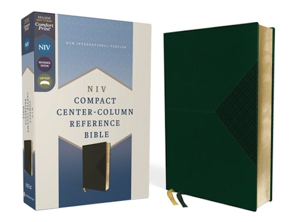 Cover image for Niv, Compact Center-Column Reference Bible, Leathersoft, Green, Red Letter, Comfort Print, isbn: 9780310462927