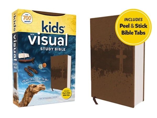 Cover image for Niv, Kids' Visual Study Bible, Leathersoft, Bronze, Full Color Interior, Peel/Stick Bible Tabs, isbn: 9780310462965