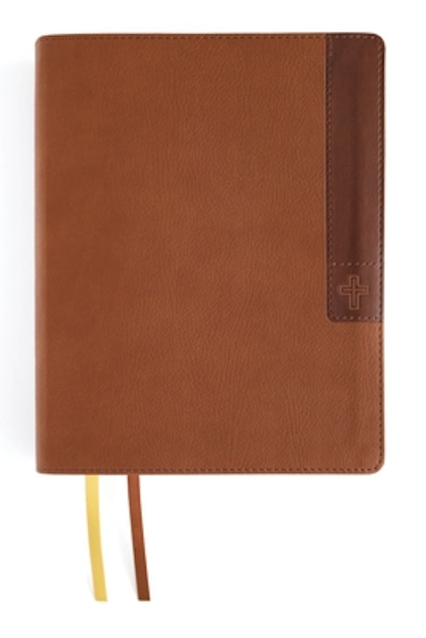 Cover image for Niv, Journal the Word Bible (Perfect for Note-Taking), Large Print, Leathersoft, Brown, Red Letter, Comfort Print, isbn: 9780310463429