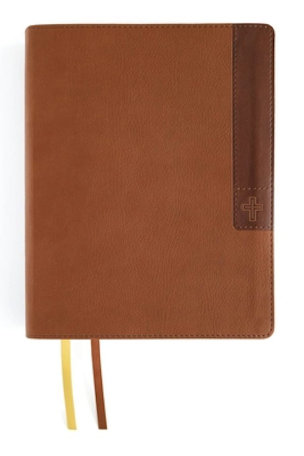 Cover image for Niv, Journal the Word Bible (Perfect for Note-Taking), Large Print, Leathersoft, Brown, Red Letter, Comfort Print, isbn: 9780310463429